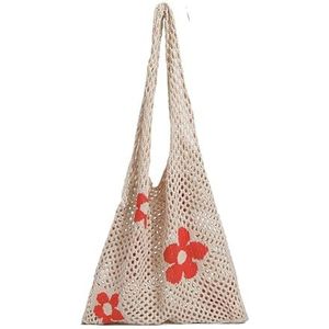 MZPOZB Draagbare Katoenen Mesh Tas Herbruikbare Mesh Boodschappentas Geweven String Handtas Fruit Groenten Opslag Totes Bag Netto Geweven Tas Winkel Boodschappen Tote Mesh Tassen, Beige, Eén maat