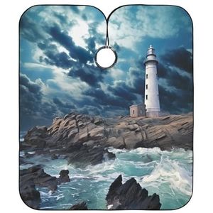 Kapper Cape Zeekust Vuurtoren Landschap Salon Cape Professionele Kappers Jurk Verstelbare Kappers Cape Voor Kappers Herbruikbare Kapper Accessoires 140x168cm