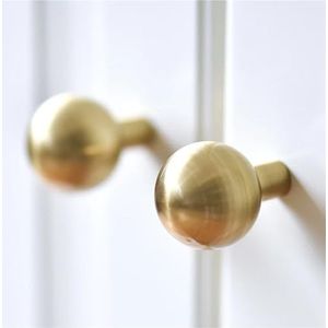 SFYMORHE Massief Messing Kast Keuken Knoppen Trekt Gouden Meubels Lade Dressoir Knoppen Kast Deurgrepen 1 Stks (Bal 27x36mm knop)