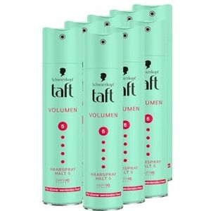 Schwarzkopf Taft Haarspray volume (8 x 250 ml), houdgraad 5 haarstyling, haarspray voor fijn en dunner wordend haar, volume haarspray, veganistische formule