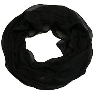 ACC Dames zijde loop sjaal licht effen kleur, zwart