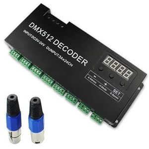 3/4/24CH 24-kanaals DMX512 RGB RGBW LED-controller dmx decoder dimmer driver voor 5050 RGB RGBWW LED-strip (kleur: RGB 3Ax24CH 5-24V)
