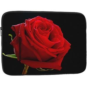 Rode Rose Zwarte Achtergrond Laptop Case Laptop Sleeve Laptop Tas voor Vrouwen Mannen Shockproof Beschermende Notebook Case 15 inch
