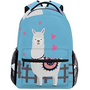 Aangepaste Mode Oorzaak Mooie Alpaca Prints Rugzakken Meisjes Jongens School Tassen Schouders Tas Reizen Daypack