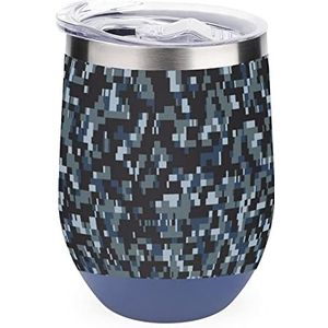 Navy Digitale Camo Herbruikbare Koffiekopjes Roestvrij staal Geïsoleerde Reismok Dubbelwandige Wijn Tumbler Blue-stijl