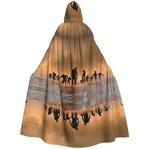 DEXNEL Veel Zombie 59 inch Hooded Cape Unisex Halloween mantel voor duivel heks tovenaar Halloween Cosplay, aankleden