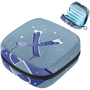 Kleine make-uptas,draagbare make-uptas,cartoon winter alfabet,Travel Makeup Case Organizer for Women with Zipper