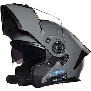 VVPEC Volledig opklapbare motorhelm Bluetooth motor modulaire helm, met anti-condens dubbele vizieren DOT/ECE goedgekeurd, met dubbel vizier Ingebouwde luidspreker Headset microfoon for heren Dames(11
