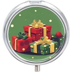 Ronde pillendoos voor onderweg, draagbaar, met 23 vakken, voor medicijnen, metaal, tablet, vitaminehouder, organizer voor portemonnee, tas