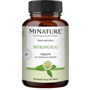 Bhringraj Tablet van mi Nature | Valse Daisy Tablet | Traditie Kruid | Puur & Natuurlijk | Chemisch & Conserveermiddel Vrij | Veganistisch & Niet-GMO |90 Tablets| Gemaakt in India