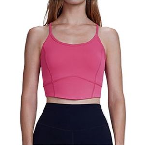 Sportbeha Gymtop Sport-bh Met Jarretels En Gevoerde Push-up Sport-hardloop-fitness-yoga-bh For Dames Outfits Fitness(Pink,XL)