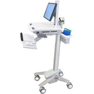 Ergotron StyleView EMR Cart with LCD Pivot - Trolley voor LCD-scherm - toetsenbord - muis - CPU-laptop-barcodelezer - kunststof - aluminium - verzinkt staal - grijs-wit- gepolijst aluminium -