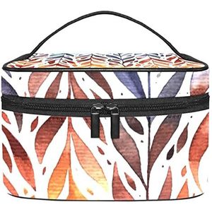Blad make-up organizer tas, reismake-up tas organizer case draagbare cosmetische tas voor vrouwen en meisjes toiletartikelen, Meerkleurig, 22.5x15x13.8cm/8.9x5.9x5.4in