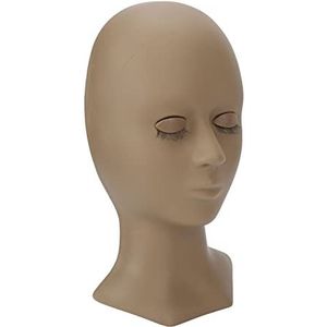 Wimper Extensie Mannequin Hoofd, Wimper Mannequin Hoofd Silicone Huidvriendelijk Herbruikbaar voor Schoonheidssalon (enkel ooglid bruin)