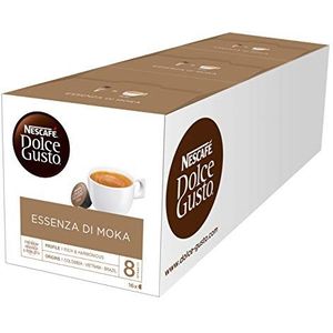 NESCAFÉ Dolce Gusto Essenza di Moka | 48 Kaffeekapseln | 100% edle Robusta Bohnen | Aromatischer Schwarzkaffee | Intensiv und belebend | Aromaversiegelte Kapseln | 3er Pack (3 x 16 Kapseln)