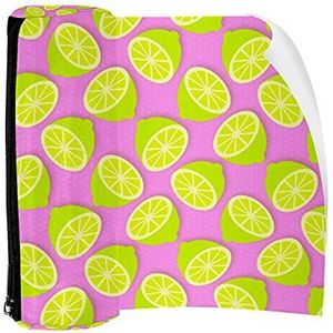 Potlood Case Pen Tas Houder met Rits Coin Organizer Tassen Make-up Cosmetische Pouch voor Vrouwen Tiener Meisjes Jongens Kinderen, Citroen