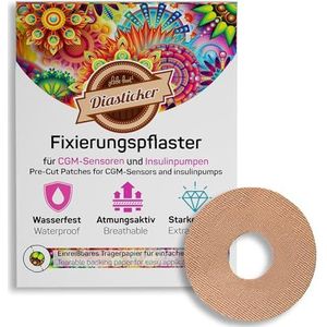 Diasticker® Pleister voor Freestyle Libre 3-sensor (10 stuks, beige) | waterdicht - huidvriendelijk - ademend - sterke grip | zelfklevende fixeerpleisters, sensorfixatie