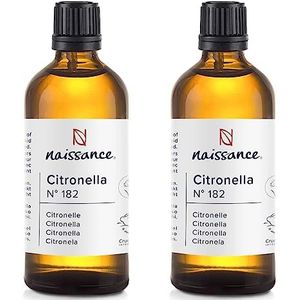 Naissance Citronella Etherische Olie (nr. 182) - 200 ml (2x100 ml) - 100% Natuurlijke Schone Citronella Olie voor Natuurlijke Cosmetica, Aromatherapie, Geurlamp - Geurolie voor Aroma -Diffuser