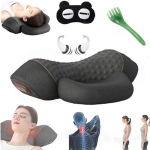 Artuvate Fisiorest 3-in-1 nekmassagekussen, Core Hero 3-in-1 nekmassagekussen, diepe massage en ontspanning, met warmte, met tractie voor slaaphulp, verlicht spierspanning