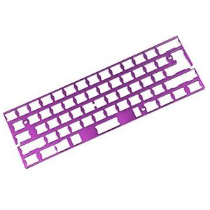 Plaat en stabilisatoren Universele Geanodiseerd Aluminium Positionering Board Plaat Ondersteuning ISO ANSI Voor GH60 PCB 60% Toetsenbord DIY (Paars)