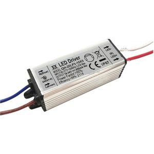 LED-driver, 600 mA, constante stroom, hoge vermogensfactor, 3 W, 10 W, 20 W, 30 W, 40 W, 50 W, 60 W, 1-2 x 3 W, 3-10 x 3 W, 10-18 x 3 W, 18-30 x 3 W, voeding voor lampverlichting (kleur: IP6