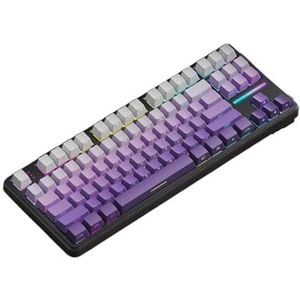 Aangepast draadloos mechanisch gamingtoetsenbord met RGB-achtergrondverlichting, hot-swap-afdichtingsontwerp en 3-mode-connectiviteit, groot, compatibel met verschillende apparaten (Roland Purple)