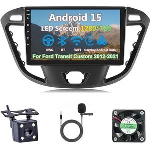 Draadloze Autoradio Android 15 voor Ford Transit Custom 2012-2021 met draadloze carplay en Android Auto Bluetooth USB Wifi 4G GPS Navigatie(S-2(2G+32G))