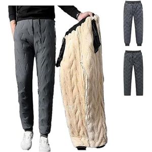 Meisjes Joggingbroek Heren Wintertrainingsbroek Met Fleece Voering Waterdichte Heren Outdoorbroek Lange Winddichte Sportbroek Warme Vrijetijdsbroek Met Trekkoord, Zakken, S-7XL joggingbroek(Gray A,4XL