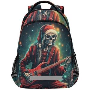 Wzzzsun Suiker skelet gitaar muziek rugzak boekentas reizen dagrugzak school laptop tas voor tieners jongen meisje kinderen, Leuke mode, 11.6L X 6.9W X 16.7H inch