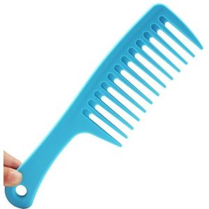 Rechte handgreep grote maat middelgrote kam met brede tanden krullend haar kapperskam hittebestendig (maat : hemelsblauw)