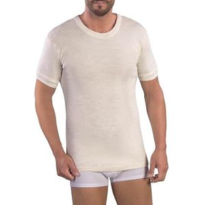 MABRAT Heren trui met ronde hals en korte mouwen van wolmix, Melange, M