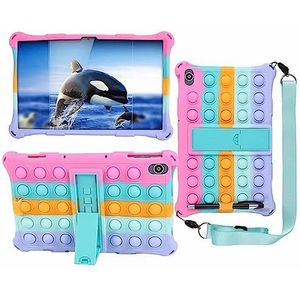 Case Compatibel Met Lenovo Tab P11 Plus 11 inch TB-J607F TB-J616F P11 TB-J606F Kids Bubble Siliconen Stand Tablet Cover(Color:Colorful Pink,Size:Tab P11 TB-J606F)