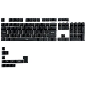 QPSJXN PBT keycapset voor mechanische toetsenborden zwart en wit 117 Horizon Line Pudding Style Compatibiliteit (Black Keycaps)
