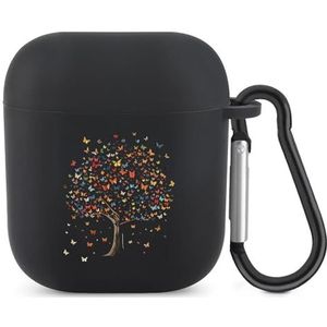 Vlinderboom Leuke Case Voor AirPods 2&1 Schokbestendige Beschermende Hoofdtelefoon Gevallen Cover Met Sleutelhanger Voor Mannen Vrouwen