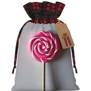 Lollipop Exquisite Drawstring Christmas Gift Bags, Herbruikbaar, voor uitzonderlijke cadeau-ervaringen
