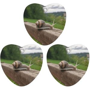 3 Pack Auto Luchtverfrisser Opknoping Wierook Chips Automotive Geurende Opknoping Lakens voor Auto Thuis Auto Interieur Decor, Slak op Houten Railing