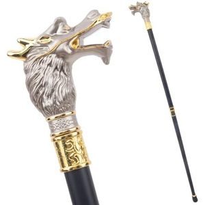 Oosterse Zilveren Drakenwandelstok - Handgemaakte Mobiliteitshulp Met Prachtig Chinees Ontwerp Elegante Ondersteuning voor Senioren en Verzamelaars