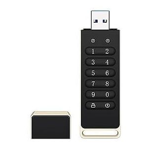 Orolotay Veilige USB-schijf, 256 GB gecodeerde USB Flash Drive Hardware Wachtwoord Memory Stick met Toetsenbord USB 3.0 Disk Flash Zwart