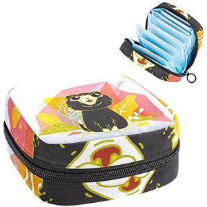 Cat Cute,Periode Pouch Draagbaar,Tampon Opbergtas,Tampon Houder voor Portemonnee Vrouwelijke Product Organizer, Meerkleurig, 4.7x6.6x6.6 in/12x17x17 cm