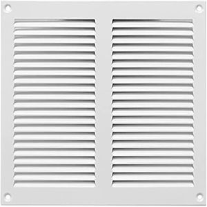 200x200mm Wit Stalen Ventilatierooster met Muggengaas - Metalen Ventilatieroosters