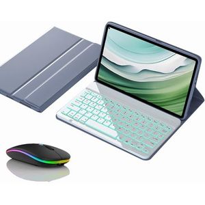 Toetsenbordhoes voor HUAWEI MatePad SE 10.4, Magnetisch Afneembaar Draadloos Achtergrondverlichting Toetsenbord met Bluetooth Muis,Purper