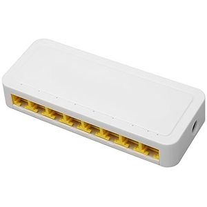 8-poorts Gigabit Ethernet-switch, Desktop Ethernet-splitter met 4KV Thunder Protection Ethernet-glasvezelschakelaar voor Laptops, Gameconsoles, Printers (EU-stekker)