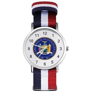 Great Seal of New York State Automatisch Horloge voor Mannen Vrouwen Mode Quartz Horloge Armband Polshorloge voor Home Office