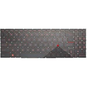 US Russisch laptoptoetsenbord voor MSI GL66 GL76 GF76 GF66 GP66 MS-1582 MS-17L1 MS-17H3 voor Wushi 66 voor 76 Z16 verlicht toetsenbord(US Red Font Backlit)