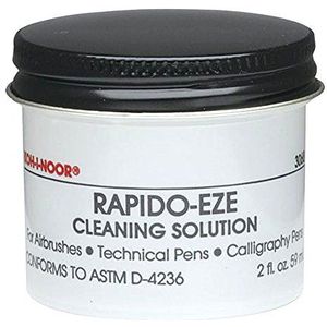 Koh-I-Noor Rapido-Eze reinigingsoplossing, 60 ml, 1 stuk (3068) Reinigingsoplossing voor pennen. 2 oz. kleurloos