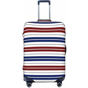 WOWBED Rood Blauw Wit Grijs Strepen Gedrukt Koffer Cover Elastische Reizen Bagage Protector Past 18-32 Inch Bagage, Zwart, XL