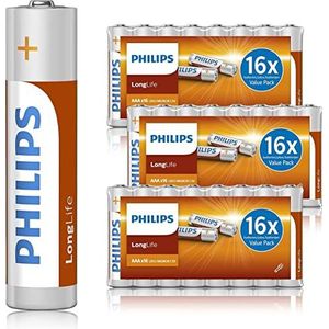 Philips Longlife AAA-batterijen, 48 stuks