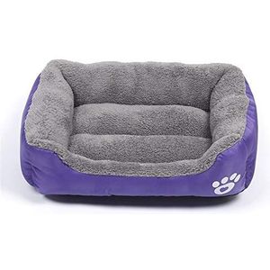 YABAISHI hond Cage puppy bed dieren kat hond Letti warm zacht katoen fleece deken huisdier mand vierseizoenen gebruik, L 66x50cm, Paars.