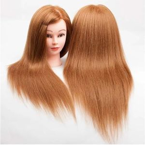 Witblond synthetisch haar trainingshoofd for kapsels, professionele oefenpruikhoofd for vrouwen(Black)