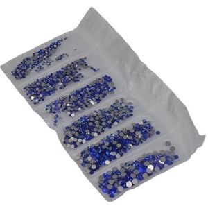 Glitter Crystal Nail Art Steentjes SS3-SS30 Plaksteen Clear Non Hot Fix Steentjes Lijm Op Nail Art Decoraties-Blauw